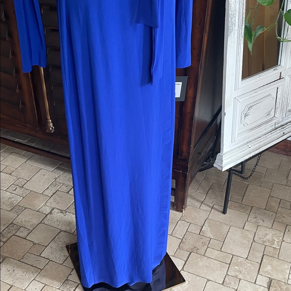 NWT Norma Kamali Dolman Wrap Colbalt Blue Maxi Dress Gown Medium 38 - Picture 6 of 13